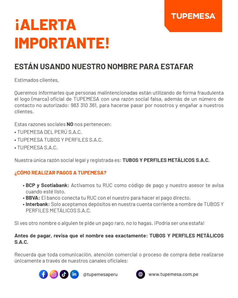 Comunicado tupemesa